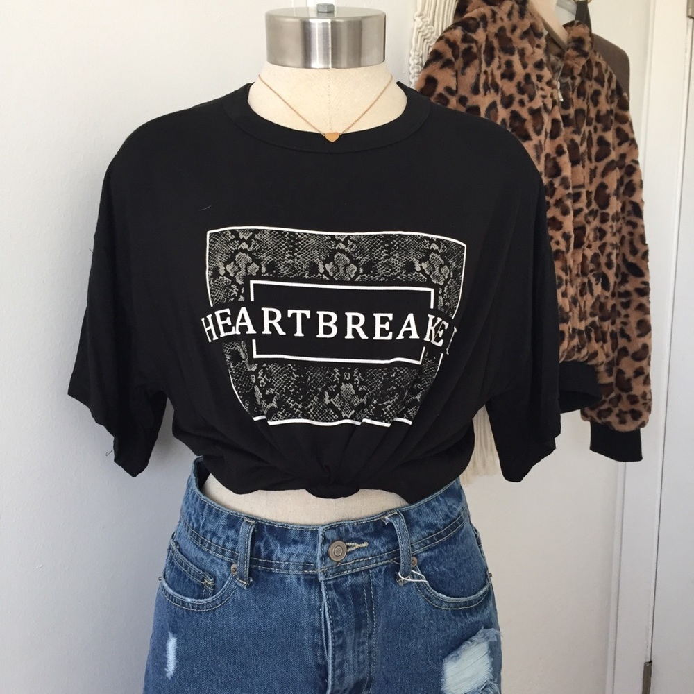 NWT Heart Breaker Black Tee